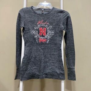 Nebraska Cornhuskers Long Sleeve Burnout Tee M Next Level 0230